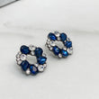 SKY Navy Blue Rhinestone Stud Earrings