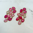 HARPER Pink Jewel Statement Earrings