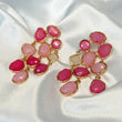 HARPER Pink Jewel Statement Earrings