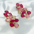 HARPER Pink Jewel Statement Earrings