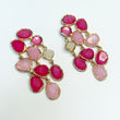 HARPER Pink Jewel Statement Earrings