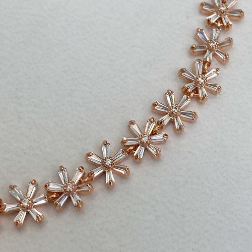 Rose Gold Daisy Choker Necklace