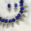 SLYVIE Blue Rhinestone Necklace Set