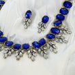 SLYVIE Blue Rhinestone Necklace Set