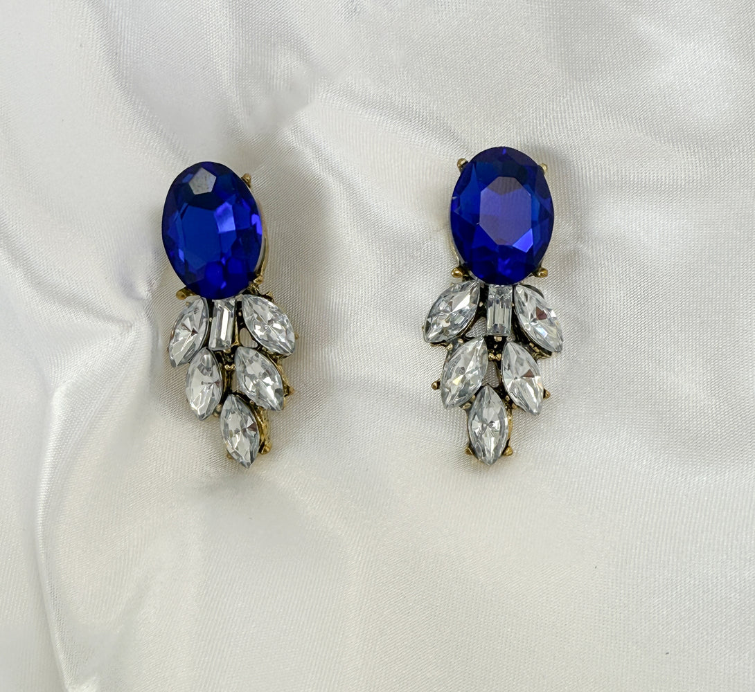 SLYVIE Blue Rhinestone Necklace Set