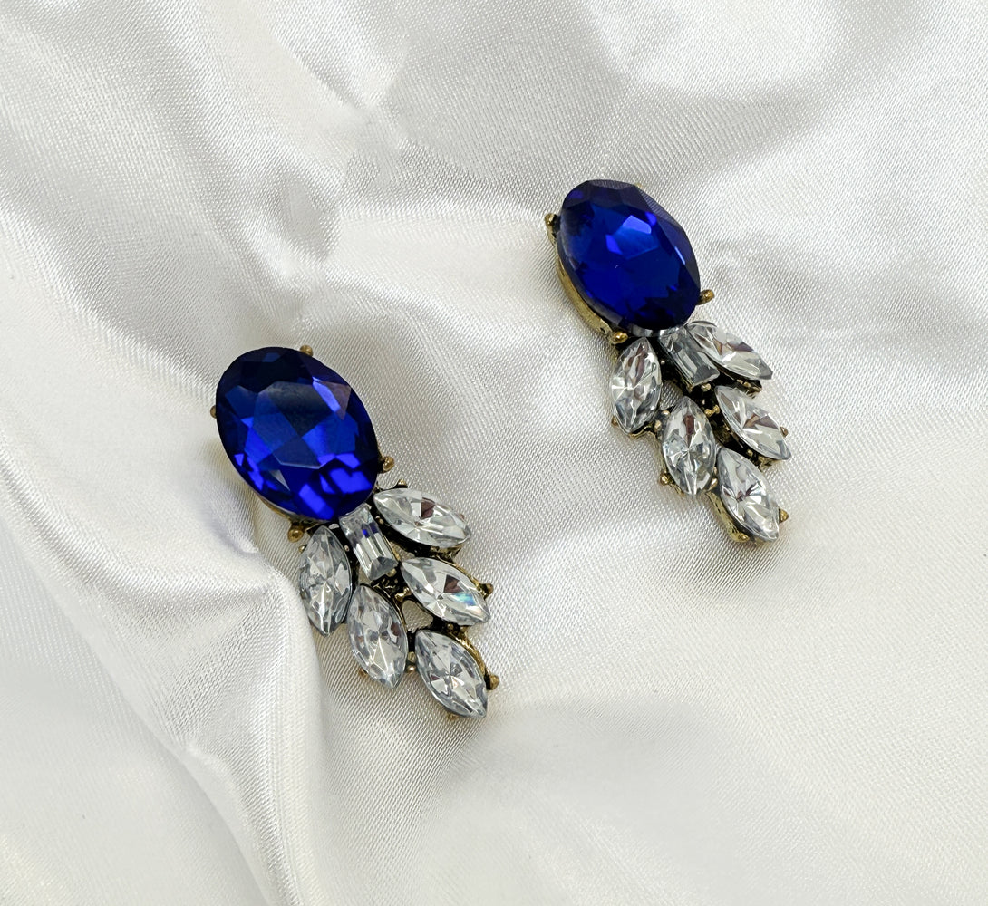 SLYVIE Blue Rhinestone Necklace Set