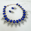 SLYVIE Blue Rhinestone Necklace Set