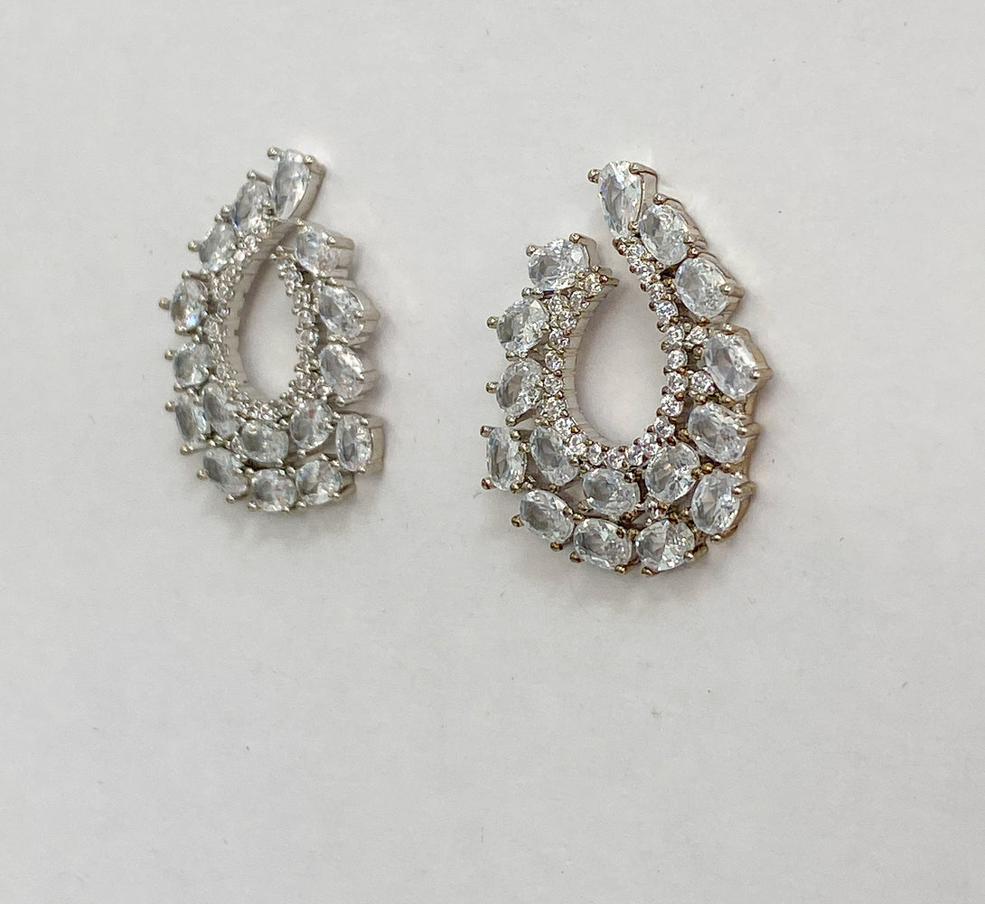 ZURI Silver Crystal Earrings