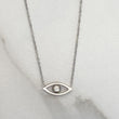 Unisex evil eye necklace, adjustable and stainless steel silver pendant necklace