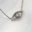 Necklace with symbol of protection, evil eye necklace made with crystal