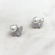 ELLIE Silver Pearl & Crystal Stud Earrings