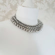 luxury silver rhinestone statement necklace for women