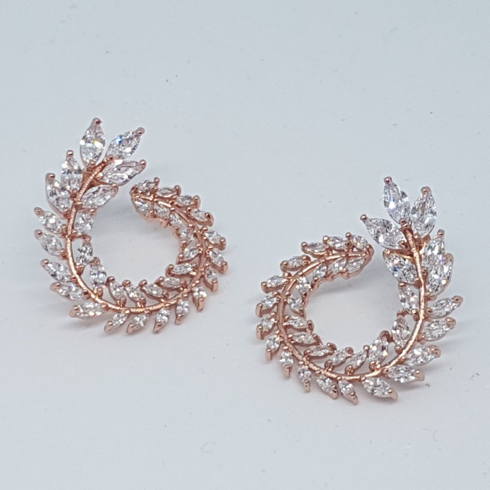 rose gold cubic zirconia luxury earrings