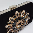 TORA Black Jewel Clutch Bag
