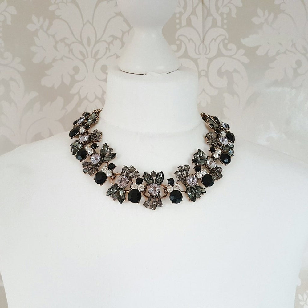 black and gold statement necklace