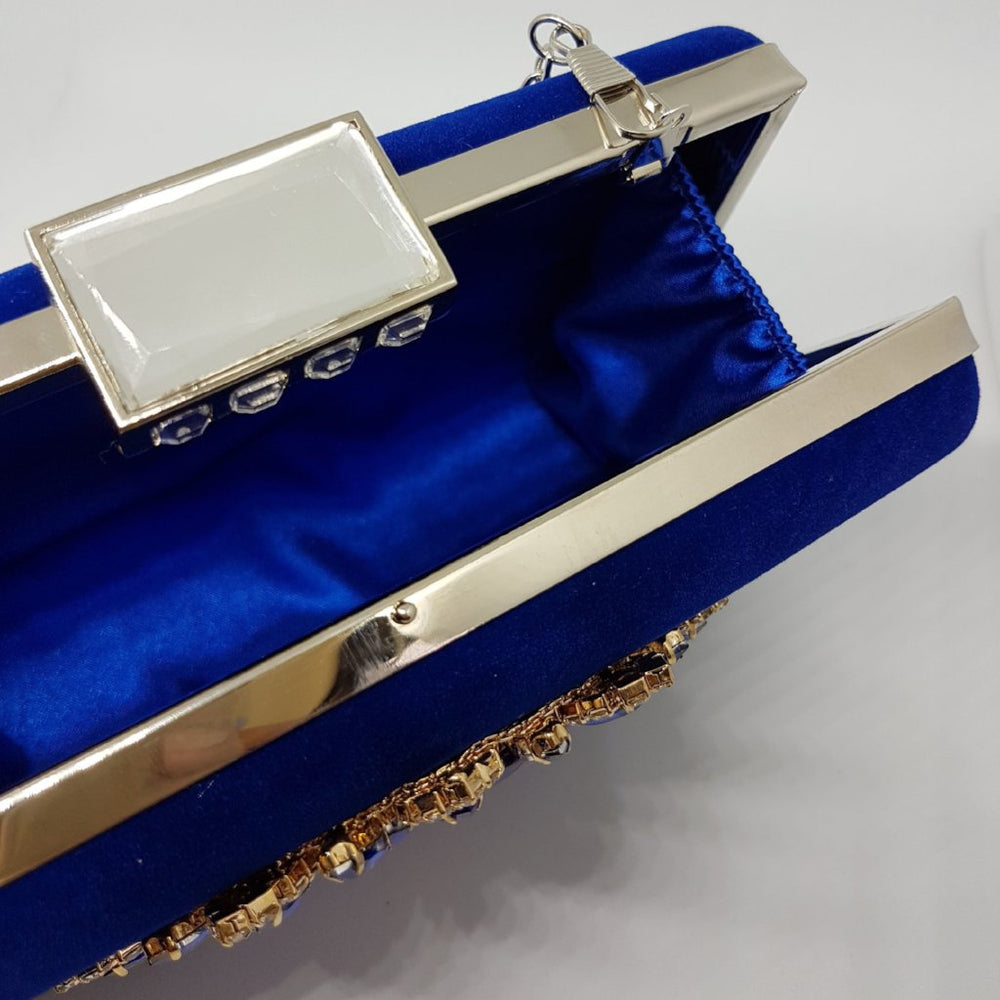Royal blue suede clearance clutch bag