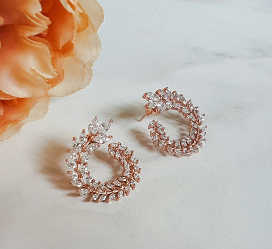 Rose gold rhinestone deals earrings