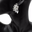 ladies rhinestone earrings made up of clear petals 