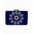 rhinestone embellished blue suede