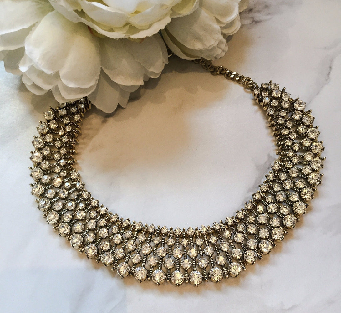 Rose gold bib necklace top