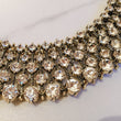 Gold Crystal bib necklace, gifts for her and bridal jewellery