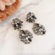 large black jewel earrings for women