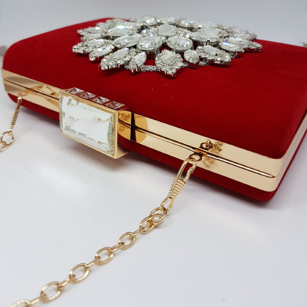 SARA Red Suede Clutch bag