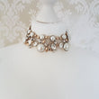 thick gold pearl rhinestone choker necklace