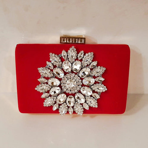 Red suede new arrivals clutch purse