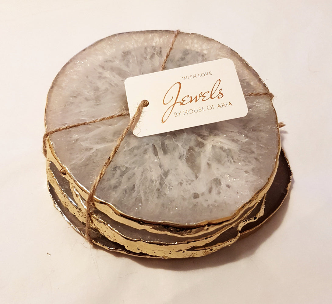 new home gift, house warming gift, crystal and marble coasters 