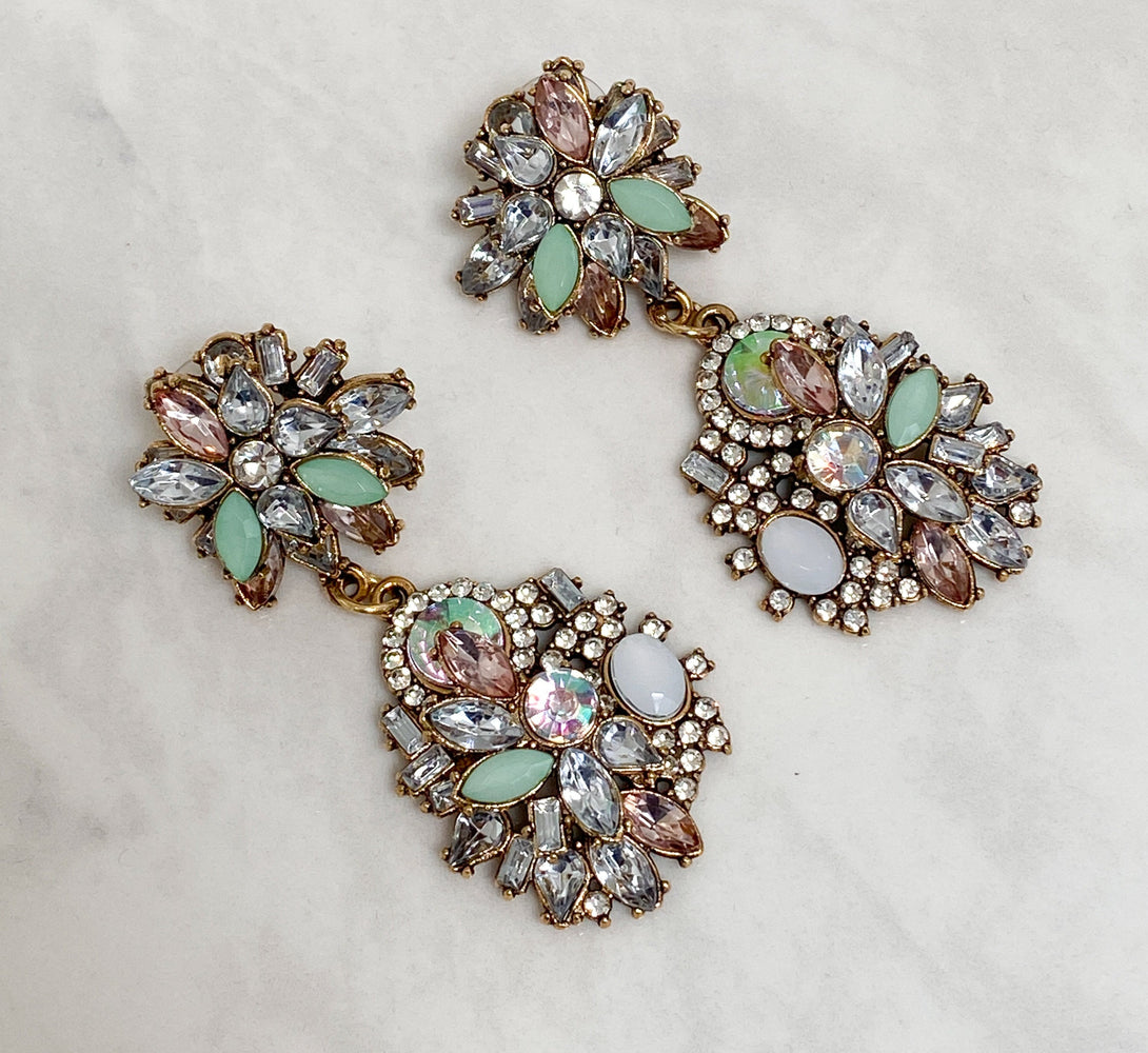 ASHA Pastel Rhinestone Earrings Jewels by House of Aria