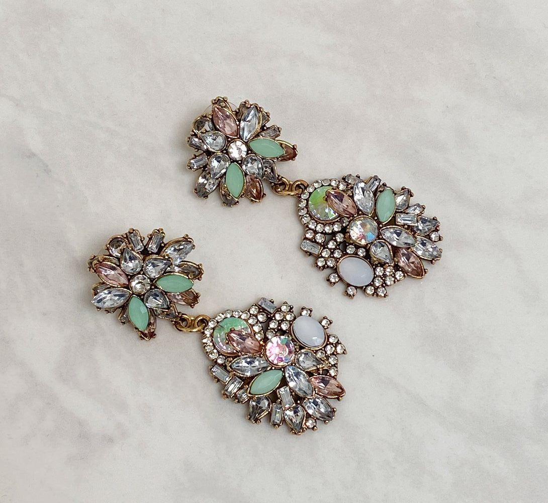 Pastel mint statement earrings