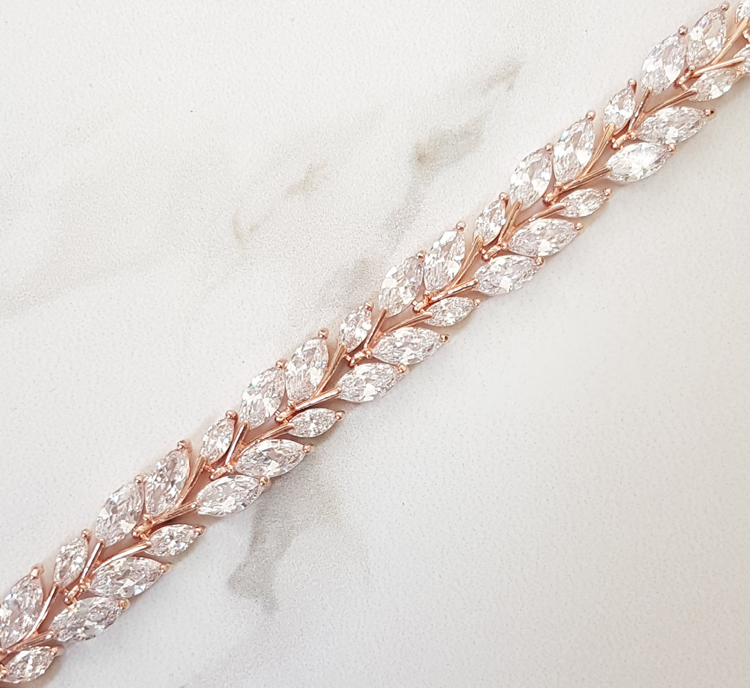 rose gold zircon crystal choker necklace