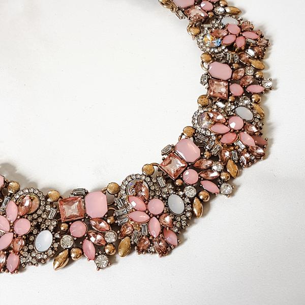 AMELLE Pink & Gold Choker Necklace