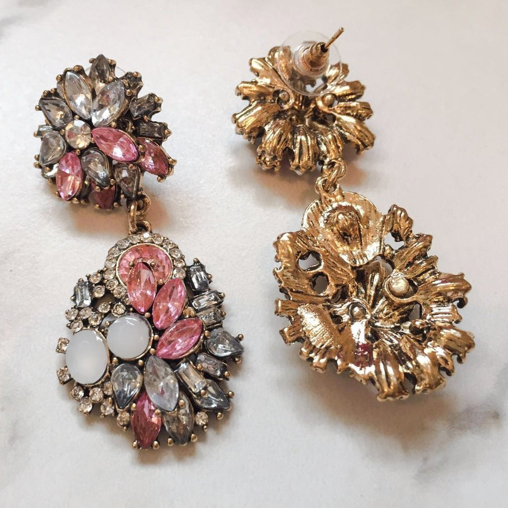 ALISSA Pink Rhinestone Earrings