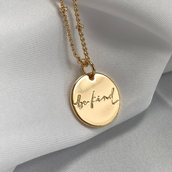 Be Kind Gold Pendant Necklace