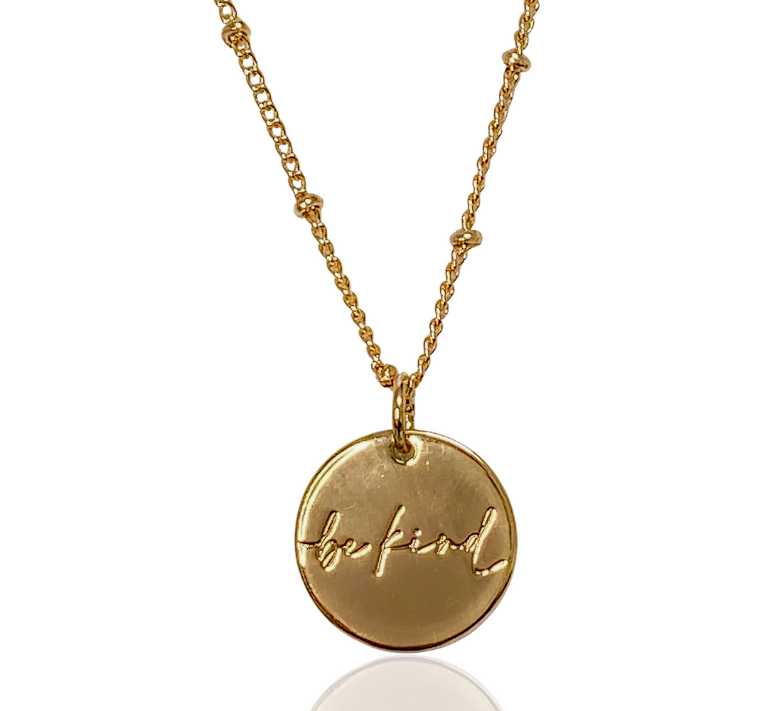 Be Kind Gold Pendant Necklace