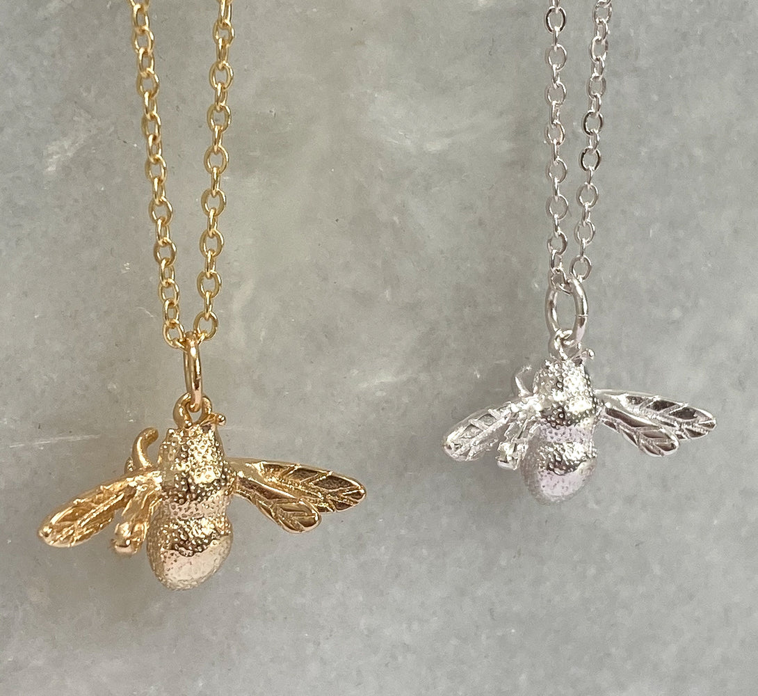 Ladies gold and silver bee necklace 