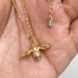 Designer gold bee necklace sterling silver