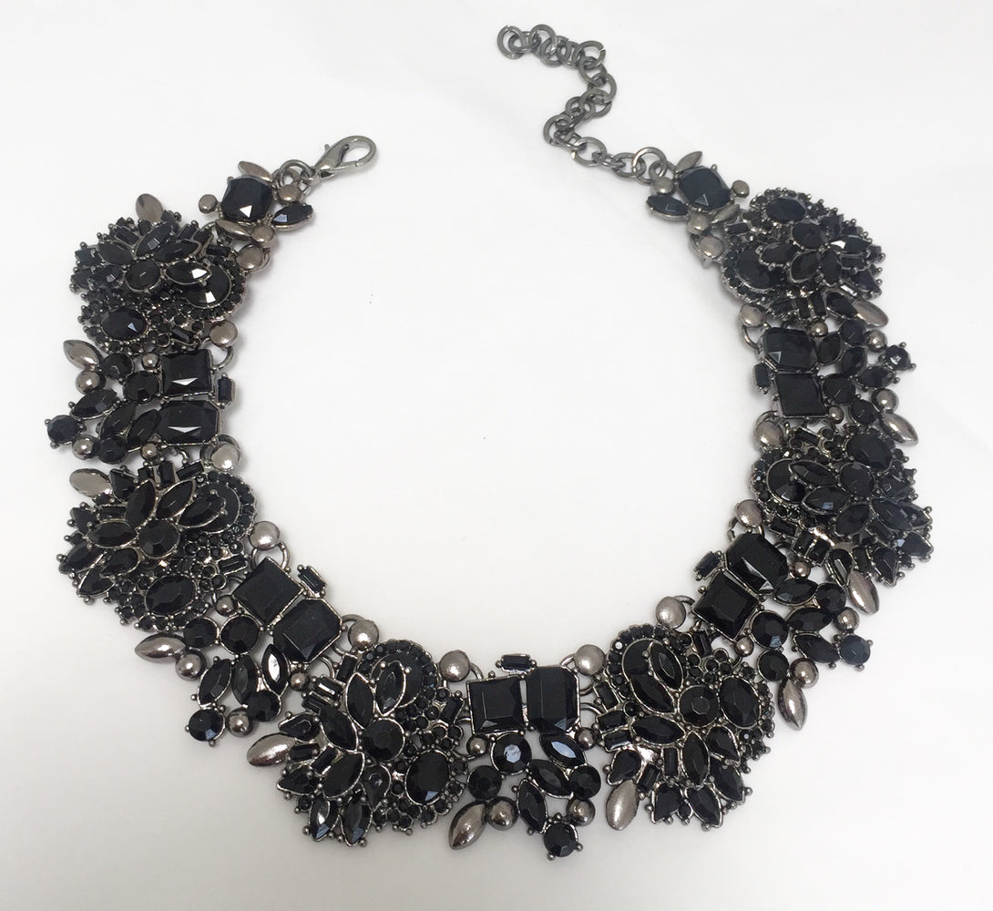 Black jewel choker necklace for women, arrives in branded gift box 