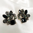 ARIANA Black & Grey Statement Stud Earrings