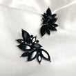 ADE  Rhinestone Petal Earrings - Blue / Black