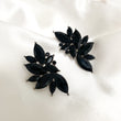 ADE  Black Rhinestone Petal Earrings