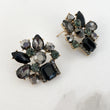 black and gold statement stud earrings 
