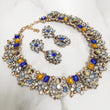 royal blue necklace and earring jewellery set