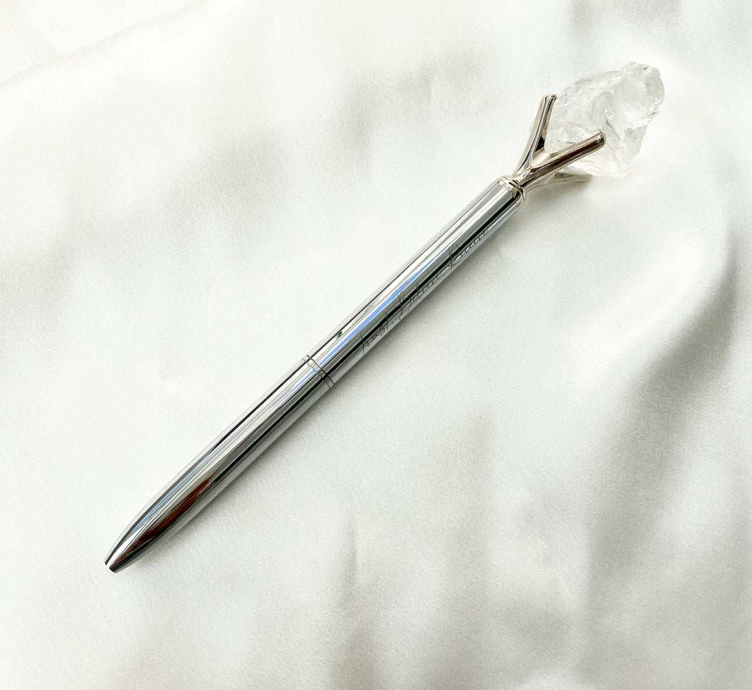 Clear Quartz Crystal Pen (Gold/ Silver/ Rose Gold)