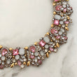 pink rhinestone big necklace