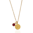 Gold Personalised Disc Birthstone Necklace