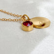 Gold Personalised Disc Birthstone Necklace