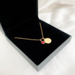 Gold Personalised Disc Birthstone Necklace